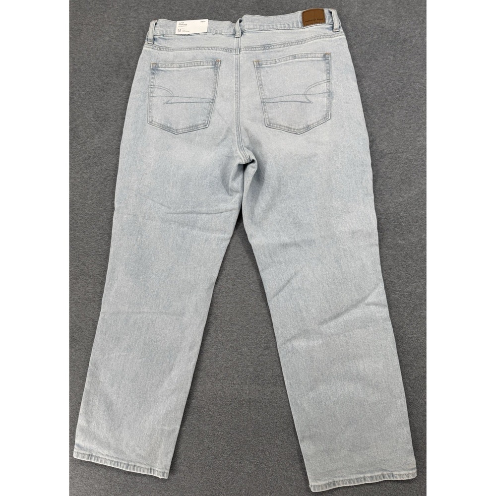 American Eagle Super High Rise Straight Jeans 14 Sh (Ice Blue- see stock photo)